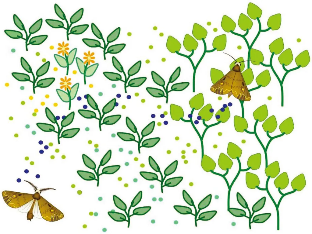 How does pheromone work between insects?